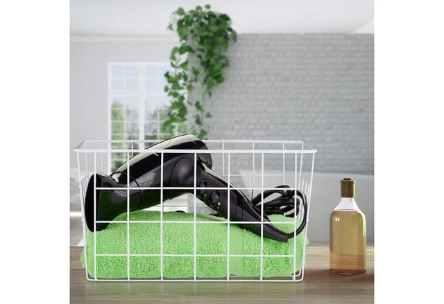 Relaxdays Drahtkorb 3er Set, rechteckig, Gitterkorb zur Aufbewahrung, HBT: 15,5 x 28 x 20 cm, Deko Metallkorb, schwarz
