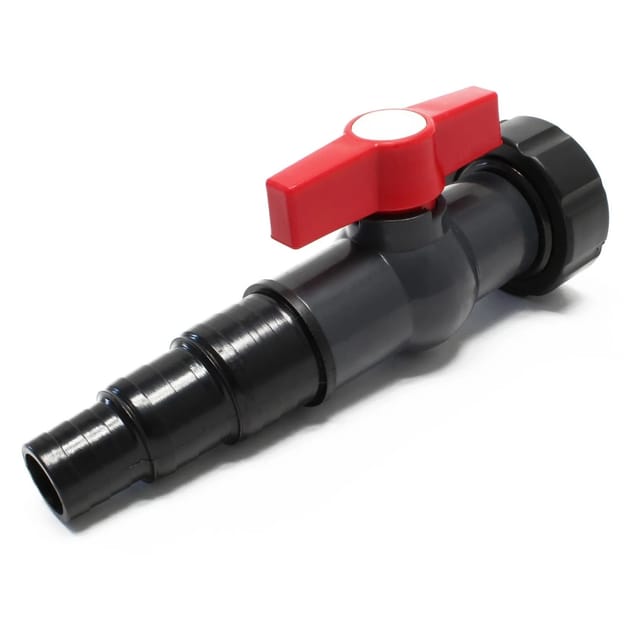 Sunsun - Ersatzteil Für Druckteichfilter Cpf-20000/30000 Kugelhahn Mit Schraubring Ø 58 Mm, Absperrhahn Inkl. Schlauchstufentüllen Für Teichdruckfilter