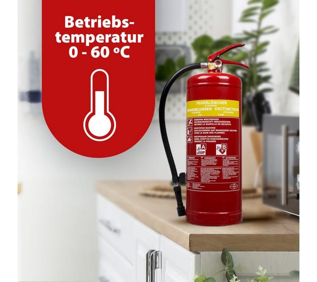 Schaumfeuerlöscher, Brandklassen a, b, Manometer, 6 Liter