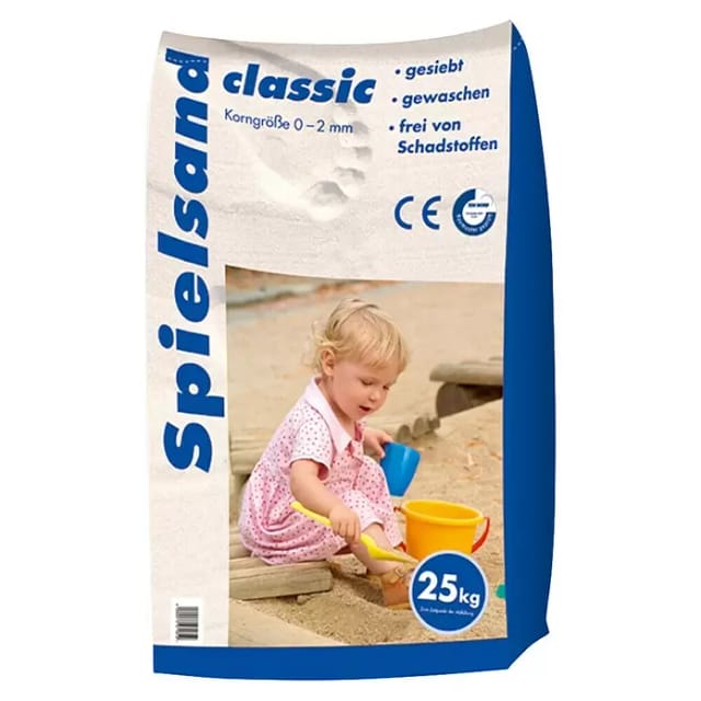 1x Sandkastensand 25kg Sack Spielsand Sand Kindersand Spielkistensand gewaschen
