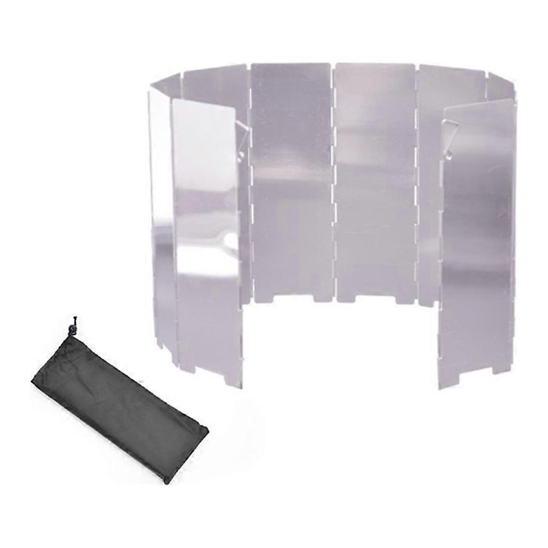 Faltbarer 10-teiliger Windschutz Für Mini-campingkocher, Ideal Für Töpfe Und Andere Kochutensilien. Der Windschutz Besteht Aus Glas Und Einer Aluminiumlegierung.