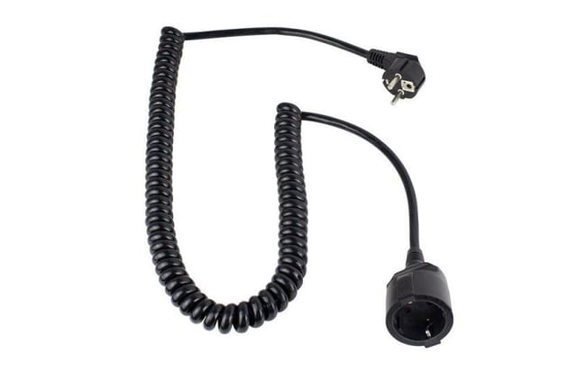 As-schwabe - as Schwabe 70426 Strom Verlängerungskabel Weiß 4 m H05VV-F 3G 1,5 mm² Spiralkabel