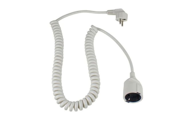 As-schwabe - as Schwabe 70425 Strom Verlängerungskabel Schwarz 4 m H05VV-F 3G 1,5 mm² Spiralkabel