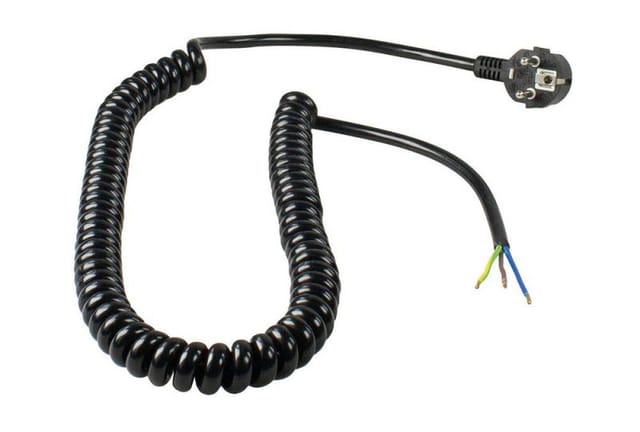 As-schwabe - Anschlussleitung Spiralkabel bis 4 m schwarz H05VV-F 3G1,5 IP20