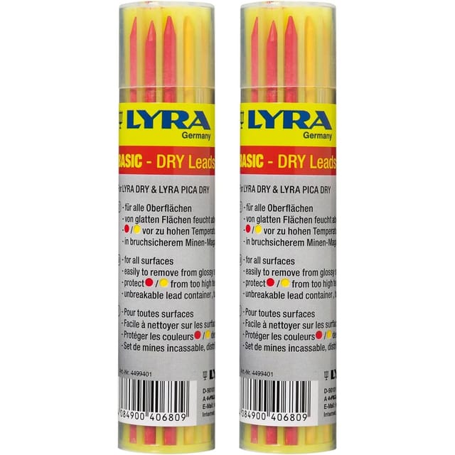 Lyra - Ersatzminen graphit (gelb und rot) Doppelpackung für Dry Profi led