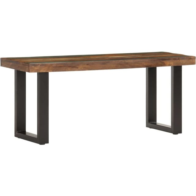 Sitzbank 110 cm Altholz und Stahl - Vidaxl
