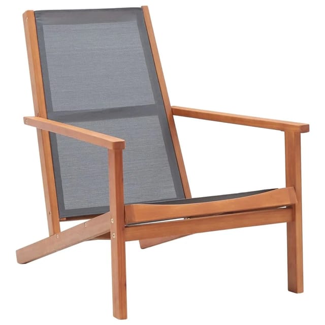 Vidaxl - Garten-Loungestuhl Grau Eukalyptus Massivholz und Textilene