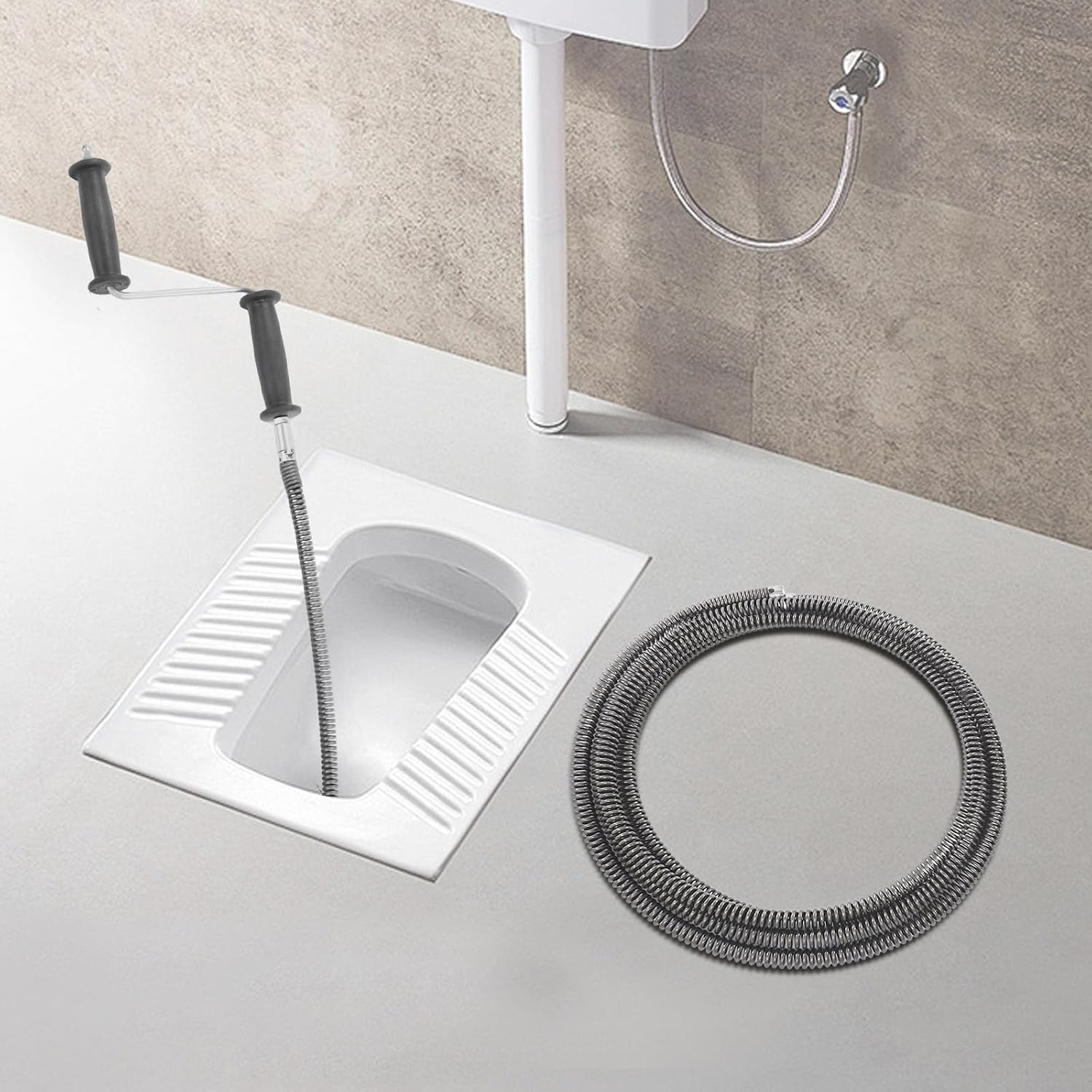 Rohrreinigungsspirale Abflussreiniger Spirale Ø12mm, Verdichtete Flexible Spirale, Multifunktionale Rohrreiniger Für Rohrreinigung Von Toilette Waschbecken Badewanne 6m