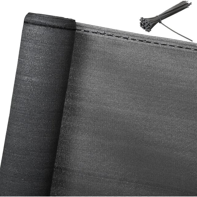 Zaunblende Schattiernetz Sichtschutz mit Kabelbinder, Anthrazit anthrazit 2x15m - Woltu
