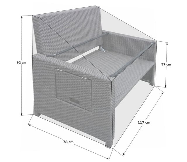 Quick-star - Schutzhülle Plane Bahia Lounge Sofa Grau 117x78x92/57cm