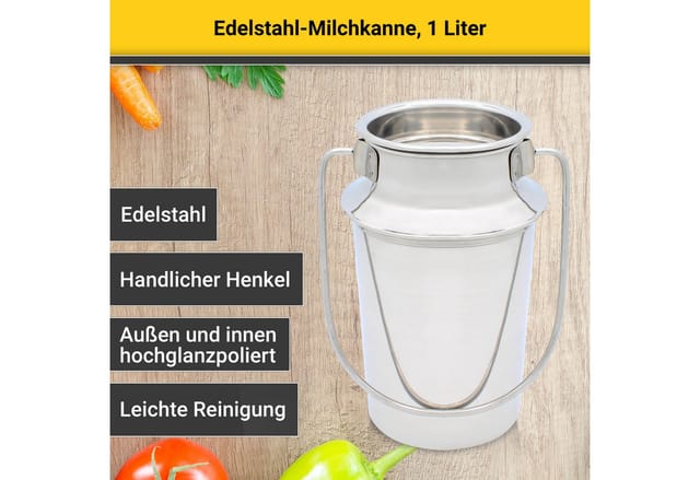 Milchkanne Edelstahl rostfrei 1,0 l