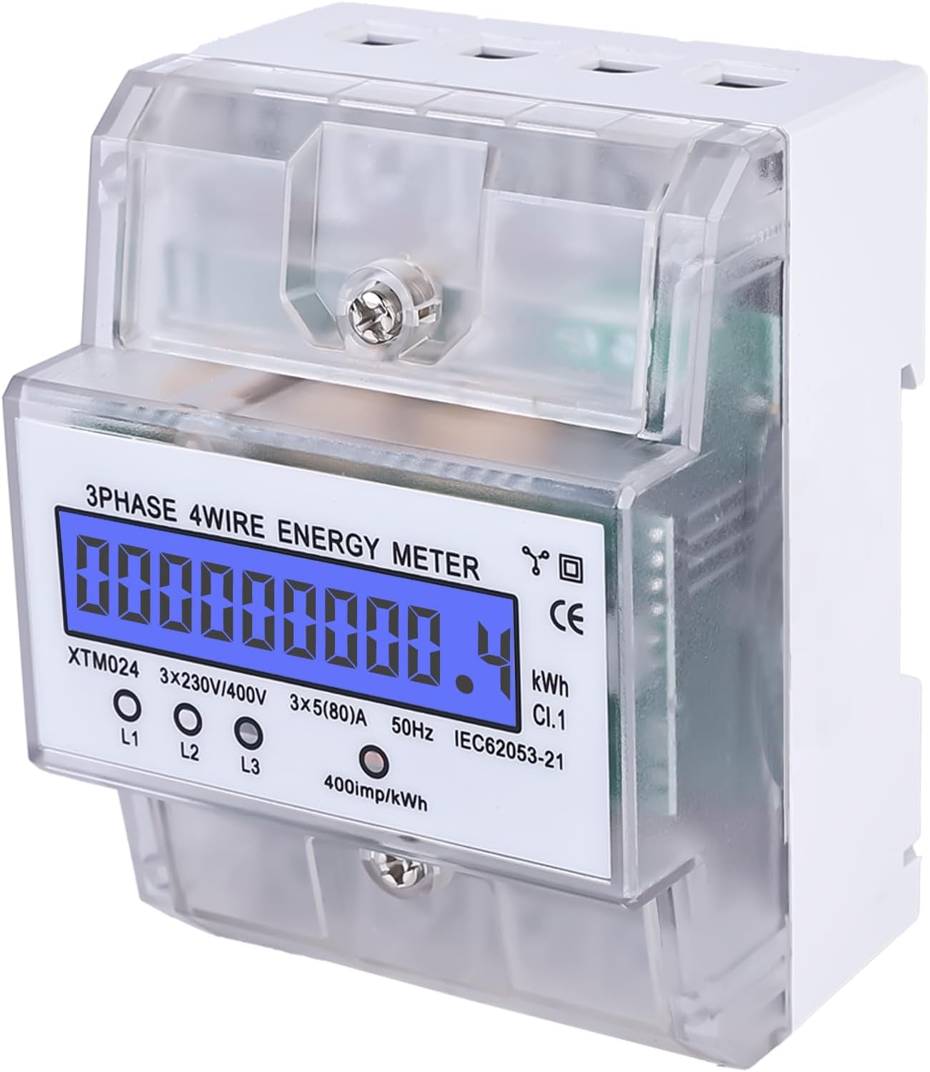 Digitaler Stromzähler – Dreiphasen-4-leiter-stromzähler, 3x230/400v 5(80) A Kalibrierter Stromzähler, Energiezähler