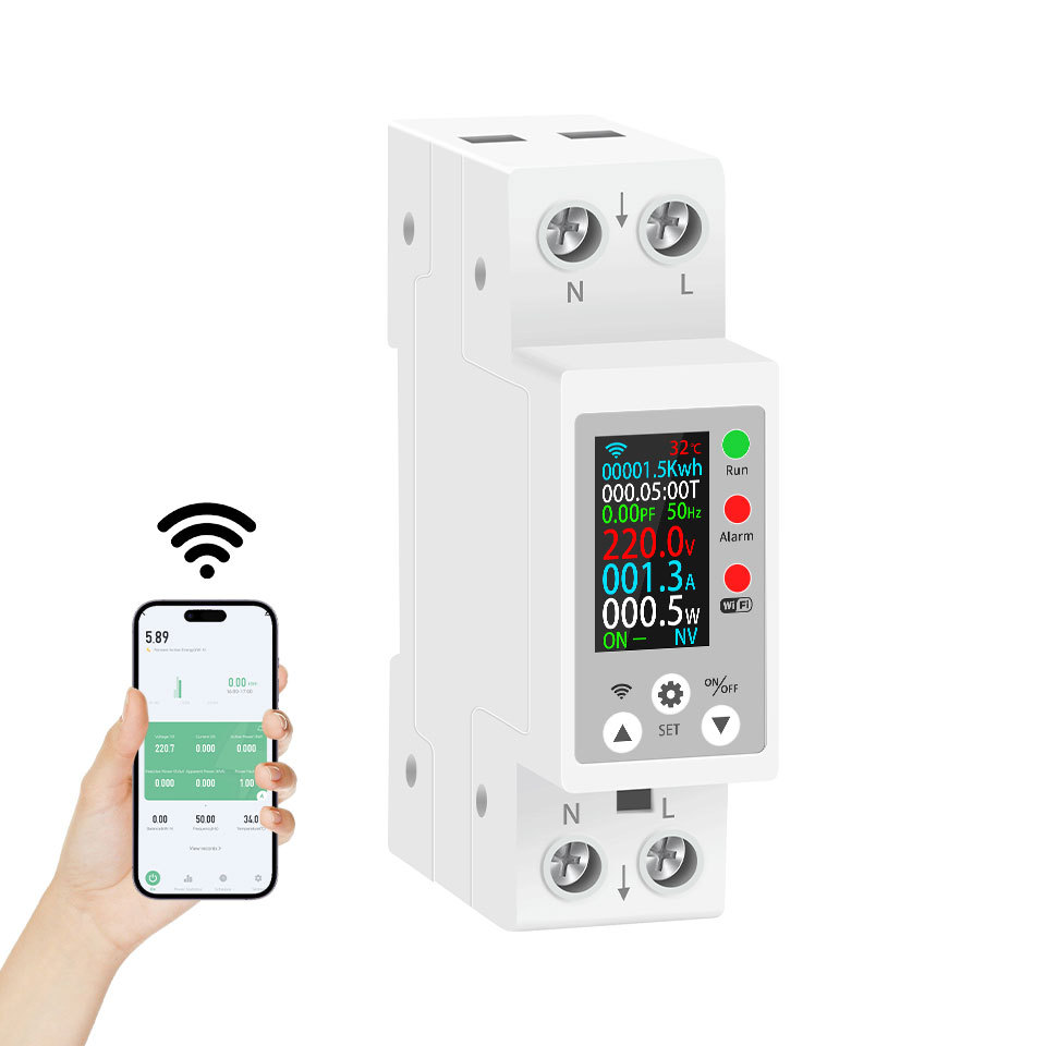 Wlan-fähiger Energiezähler, Stromzähler Mit Lcd-anzeige, Intelligente Verbrauchsüberwachung, Alarmschutz, Automatische Sperrfunktion