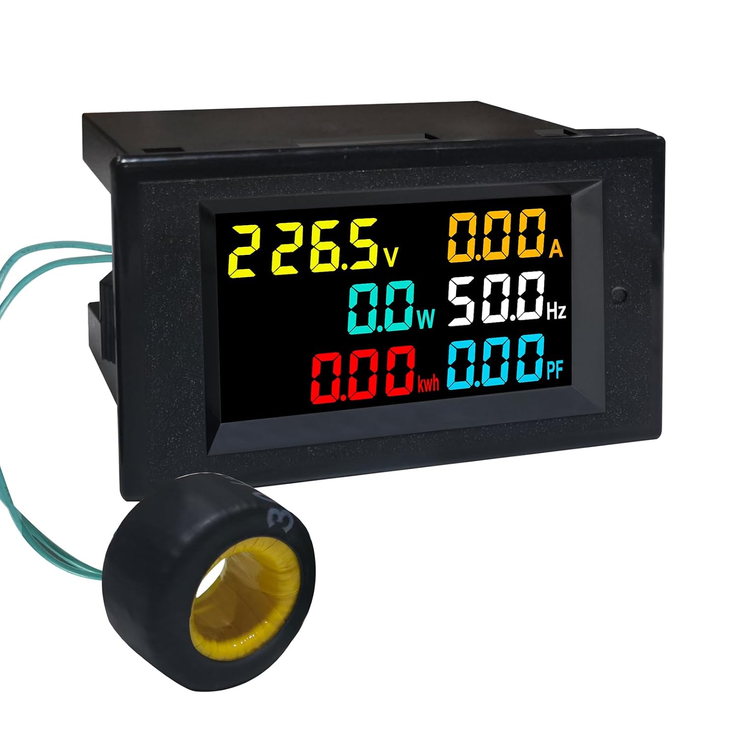 6-in-1 Wechselstrom-wattmeter, Stromverbrauchsmesser 40–300 V, 100 A, Energiezähler, Amperemeter, Voltmeter, Digitaler Stromzähler Mit Stromwandler