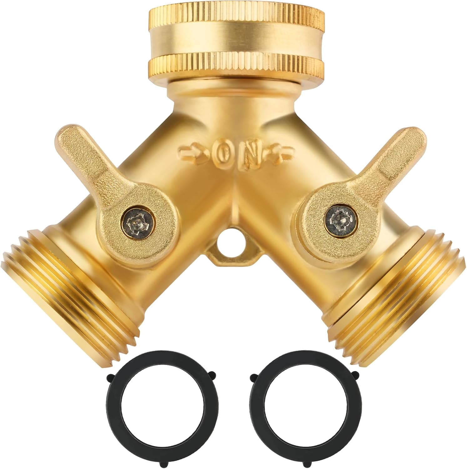 3/4" 2-wege-y-verteiler Aus Messing, Doppelauslauf-wasserhahn – Doppelauslauf-wasserhahn Für Waschmaschinen Mit 2 Hähnen, Wasserverteiler Für Den Anschluss