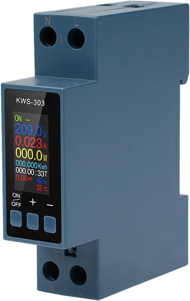 8-in-1-stromzähler, Multifunktions-voltmeter/amperemeter Ac 85–290 V/40 A, Mit Abschaltautomatik Bei Überhitzung Und Überstrom