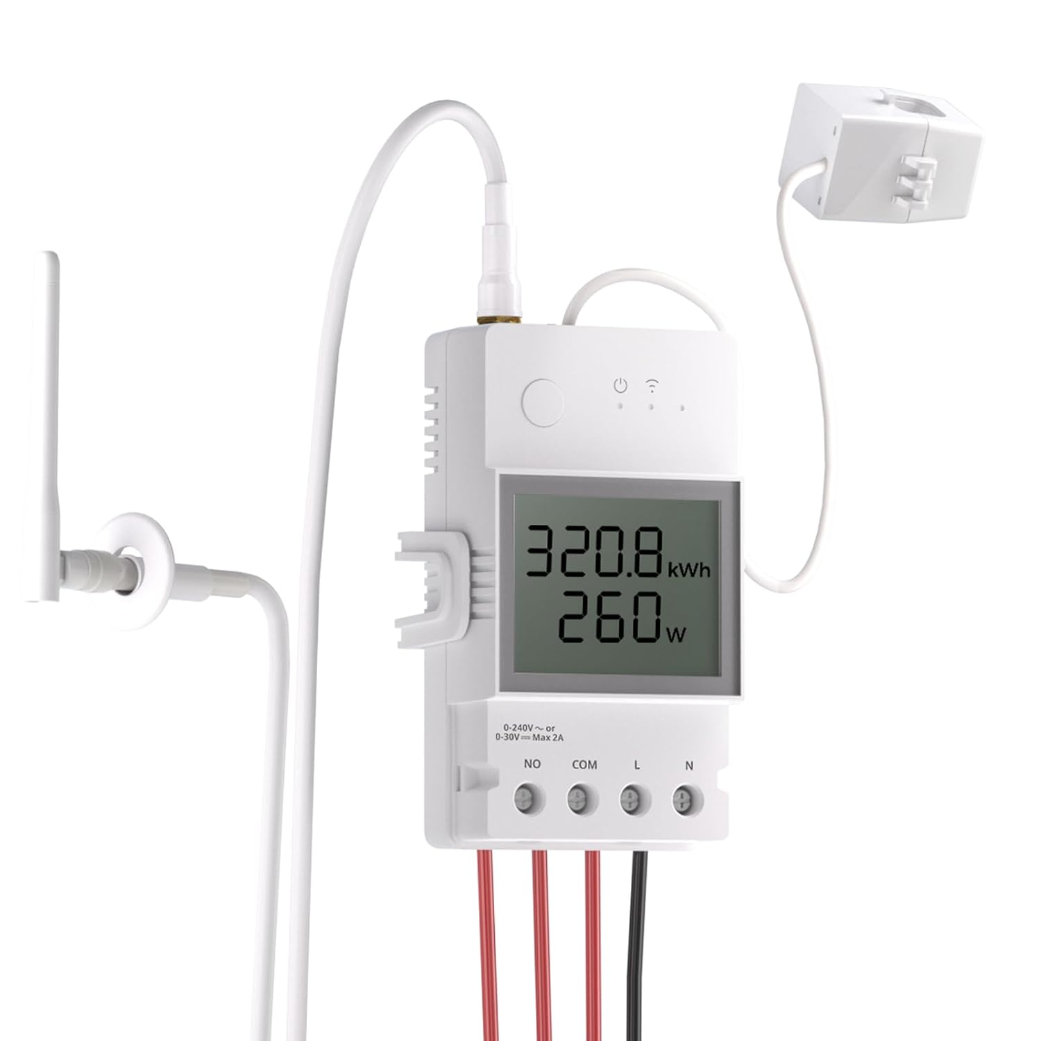 Intelligenter 100-a-wlan-energiezähler, Solarstromtester Mit Stromwandlererkennung, Digitalem Lcd-display, Statistikfunktion, 2,4-ghz-wlan