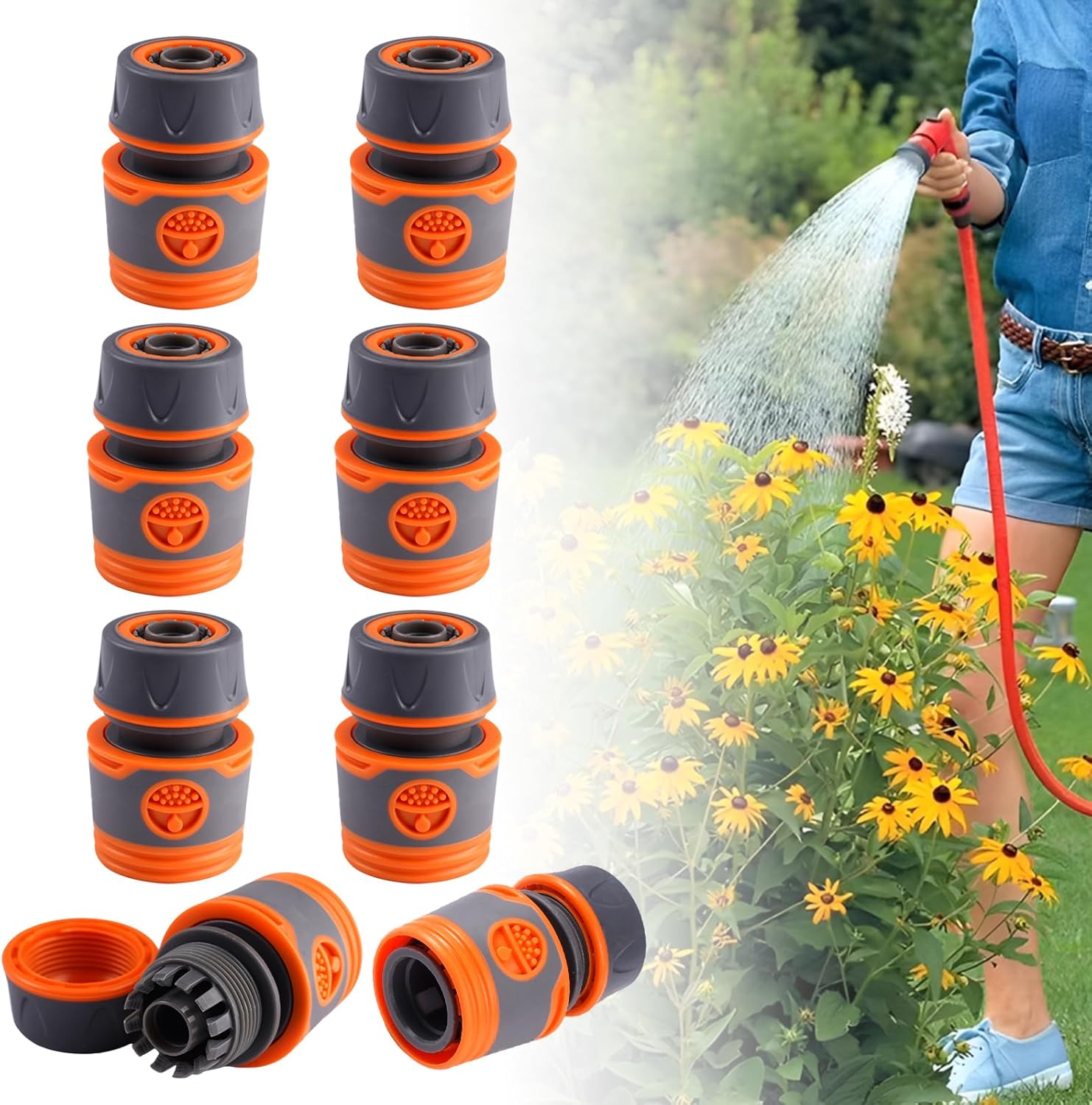8-teiliges Garten-schnellkupplungsset (1/2", 19 Mm)