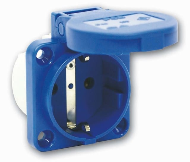 Einphasige Anbausteckdose P-Nova 16A 2P+Z 230V, Flansch 50x50, Schuko IP54