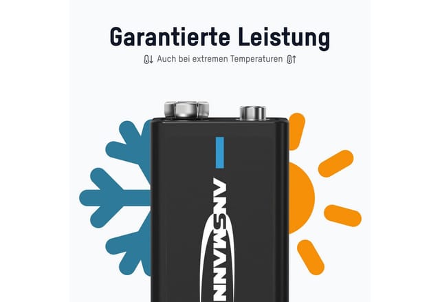 Akku E-Block 9V 280 mAh Ni-MH, 2 Stück - Ansmann