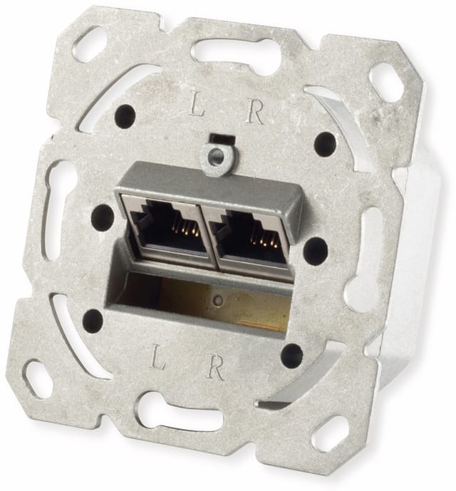 Eneroid - s-impuls CAT.6a Netzwerkdose, 2x RJ-45, Unterputzeinsatz