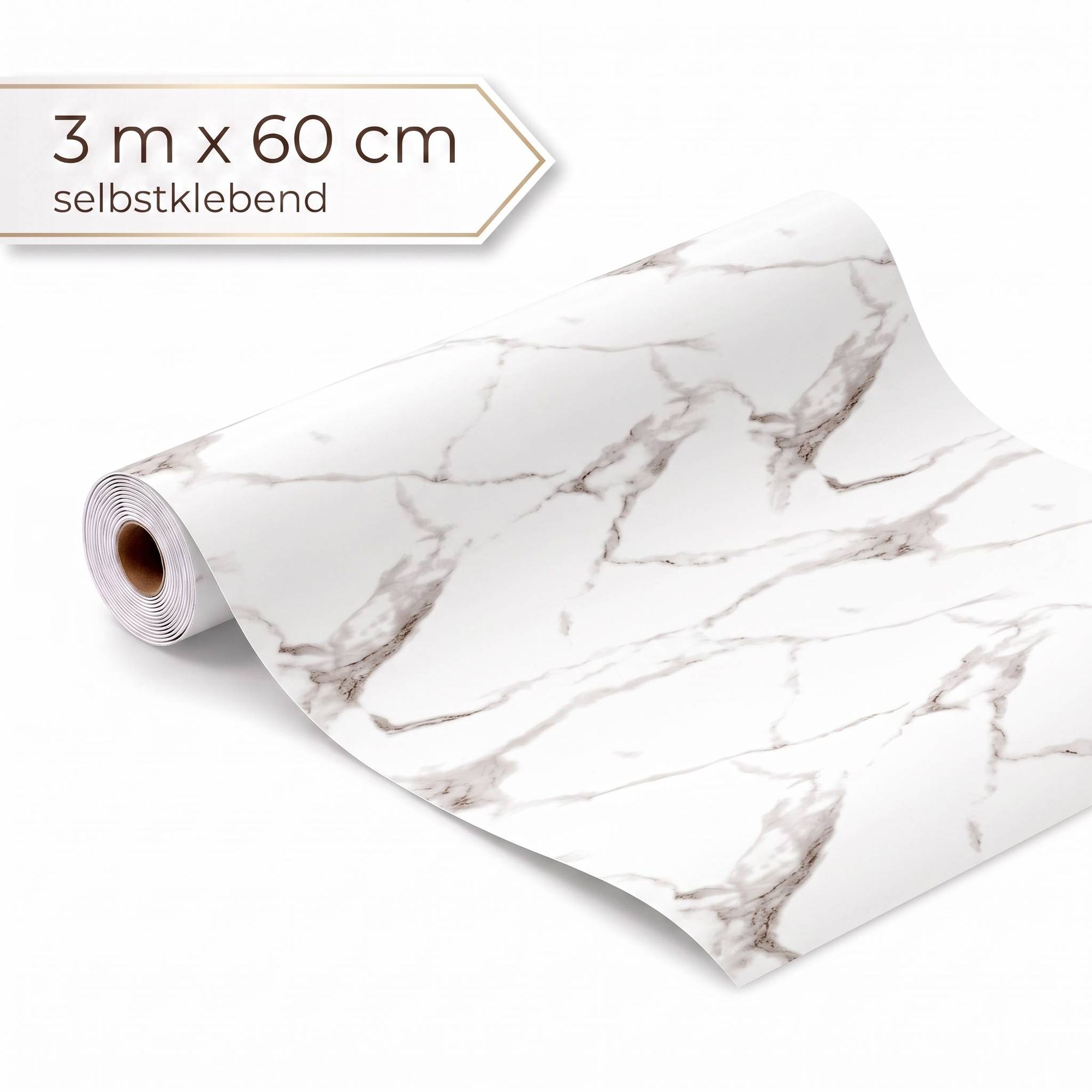 Dalsys Wandverkleidung Selbstklebend 3m Rolle X 60cm Weiß Pvc