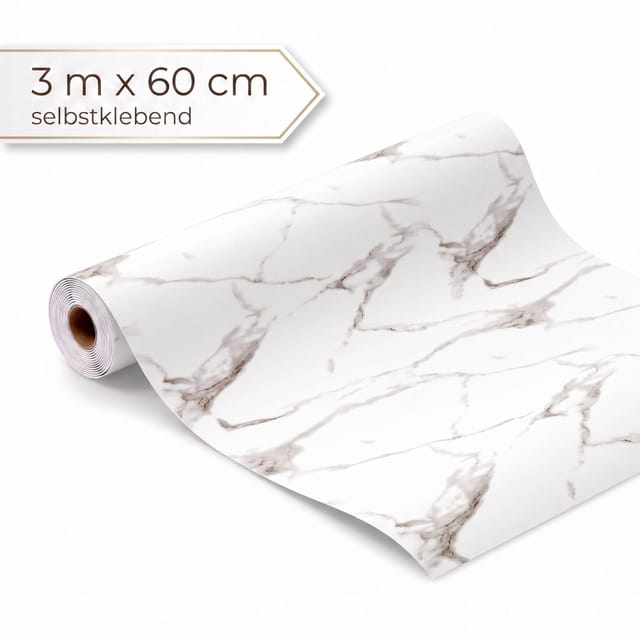 Dalsys Wandverkleidung Selbstklebend 3m Rolle X 60cm Weiß Pvc