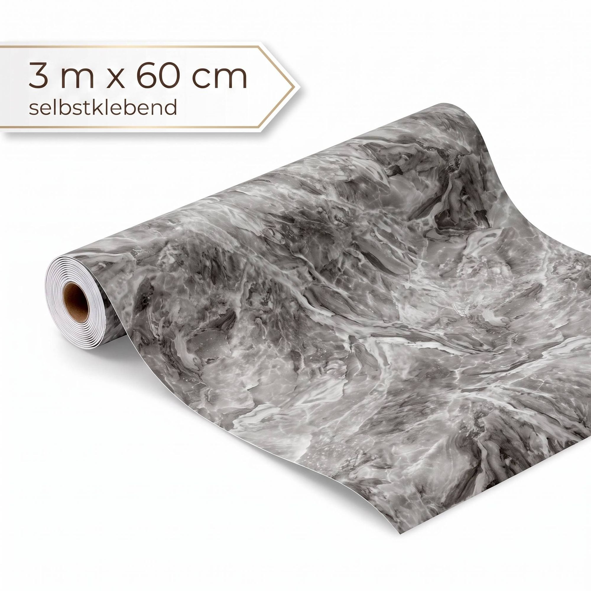 Dalsys Wandverkleidung Selbstklebend 3m Rolle X 60cm Grau Pvc