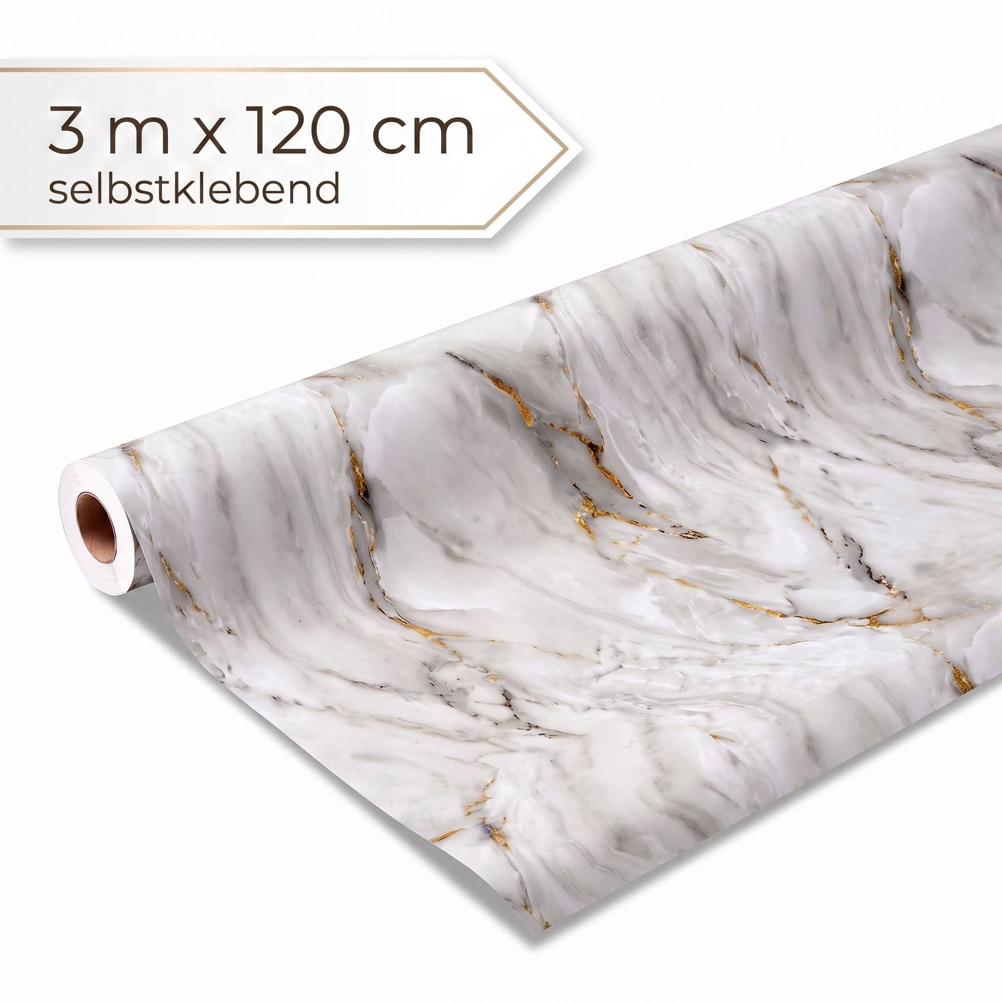 Dalsys Wandverkleidung Selbstklebend 3m Rolle X 120cm Onyxweiß Pvc