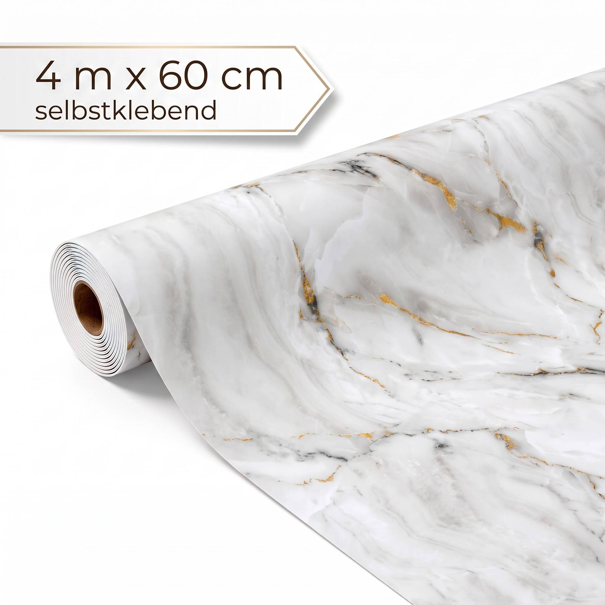 Dalsys Wandverkleidung Selbstklebend 4m Rolle X 60cm Onyxweiß Pvc