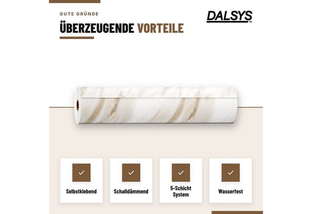 Dalsys Wandverkleidung Selbstklebend 3m Rolle X 120cm Elfenbein Pvc