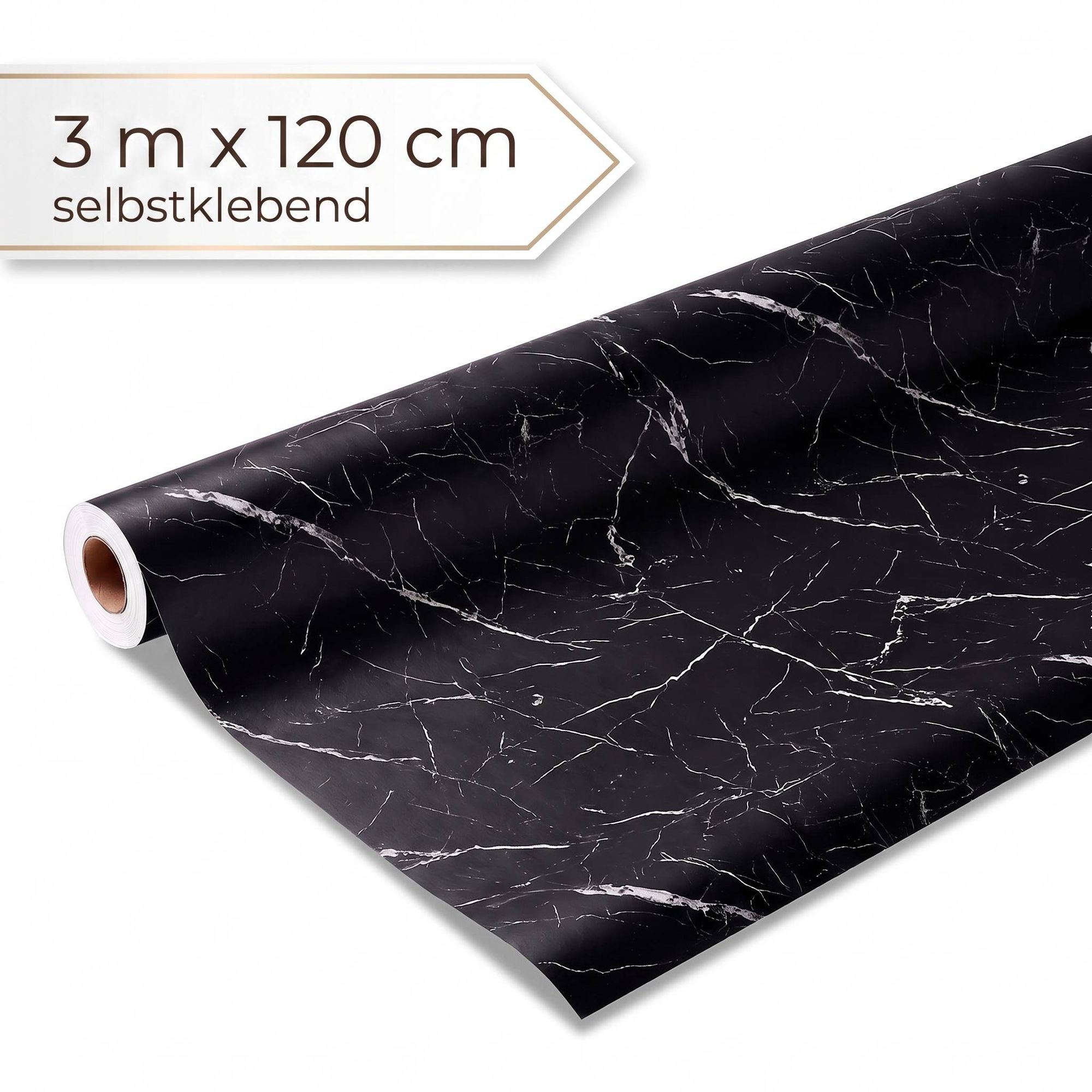 Dalsys Wandverkleidung Selbstklebend 3m Rolle X 120cm Schwarz Pvc