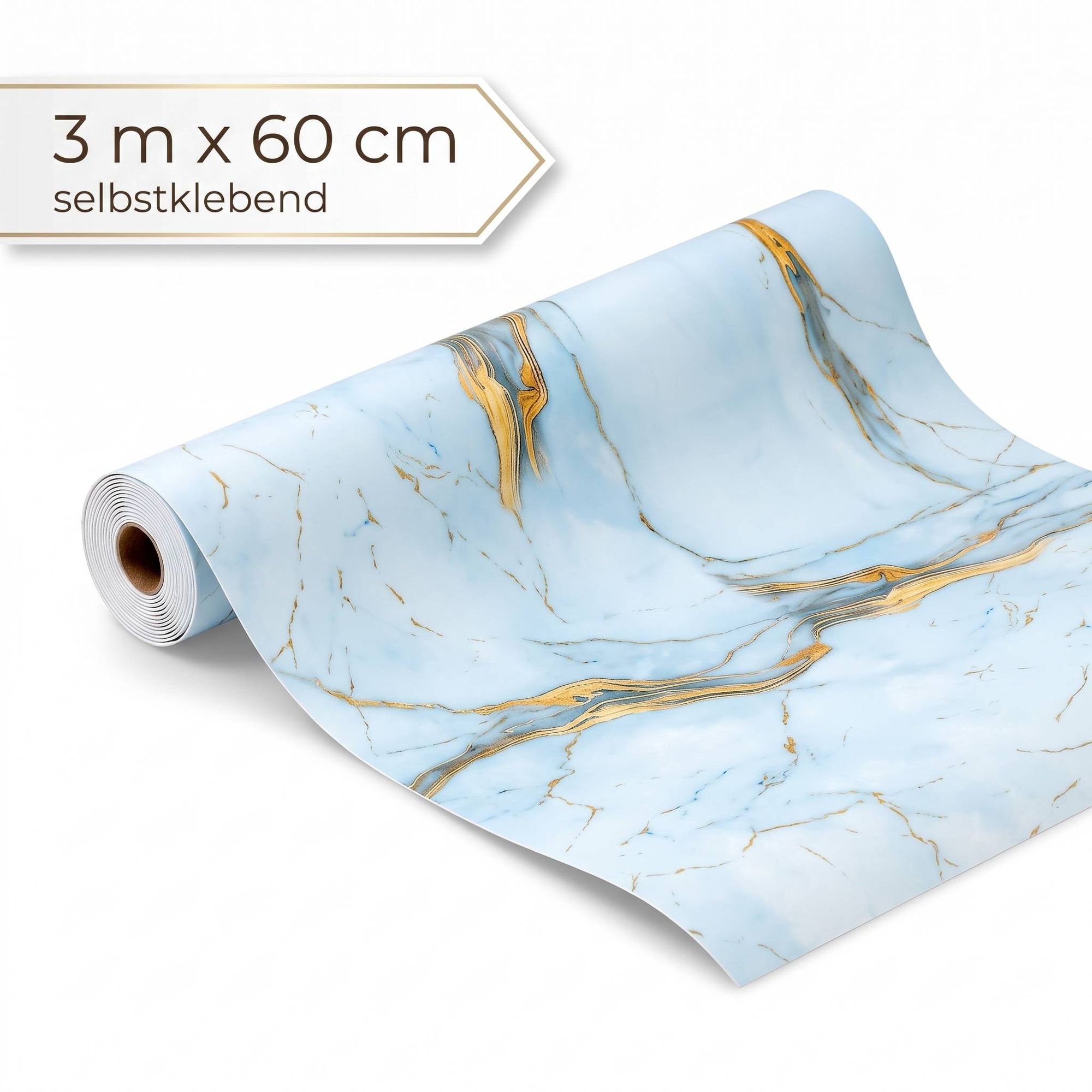 Dalsys Wandverkleidung Selbstklebend 3m Rolle X 60cm Eisblau Pvc