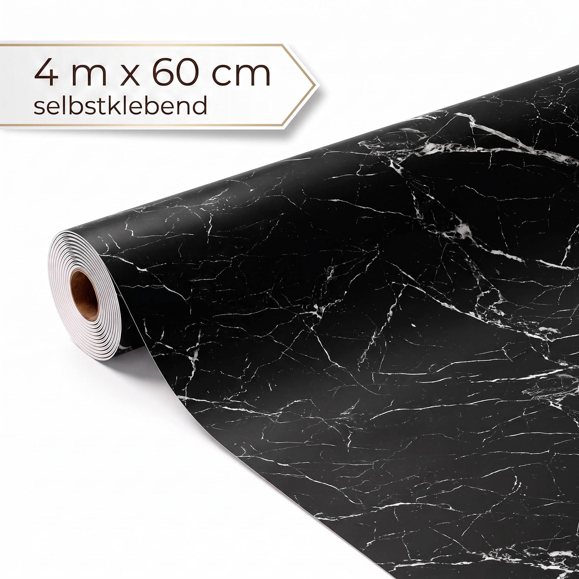 Dalsys Wandverkleidung Selbstklebend 4m Rolle X 60cm Schwarz Pvc