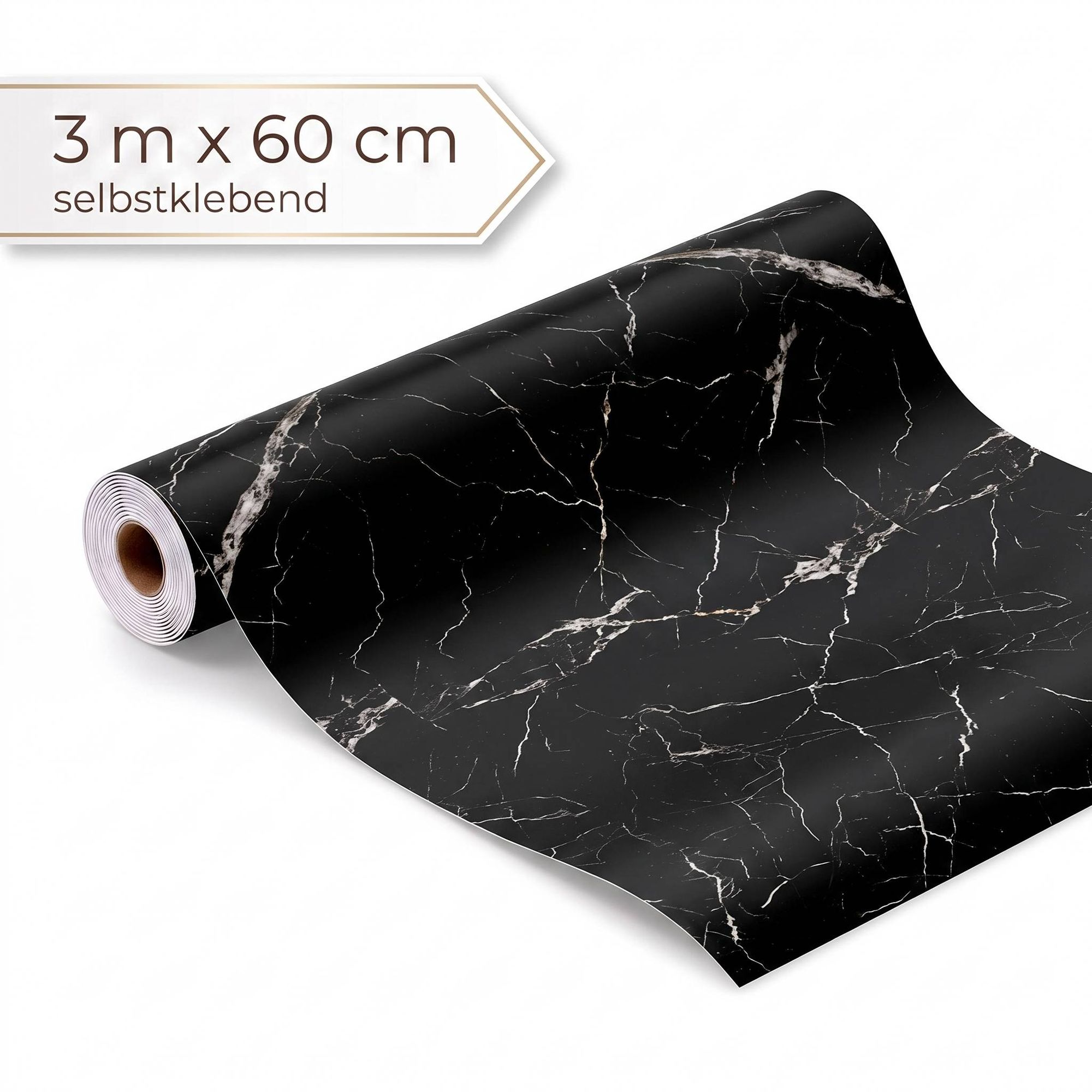 Dalsys Wandverkleidung Selbstklebend 3m Rolle X 60cm Schwarz Pvc