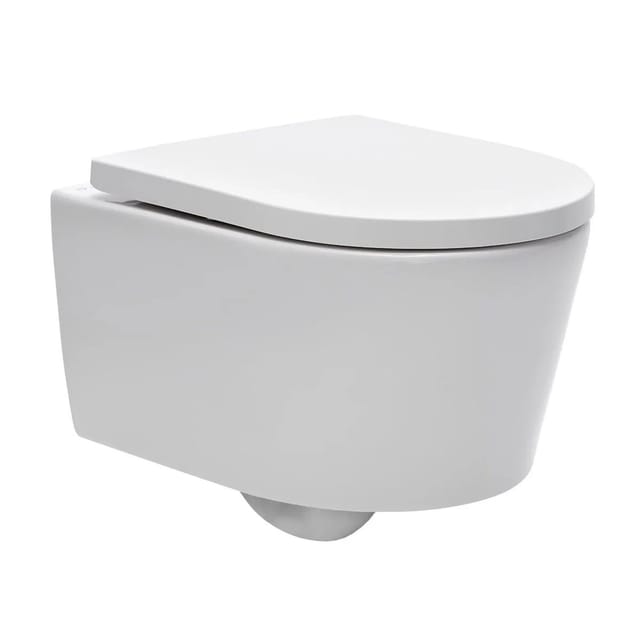 Swiss Aqua Technologies Wandhängendes Wc Ohne Spülrand Und Unsichtbare Befestigungen + Fallbrems-deckel (satrimless)