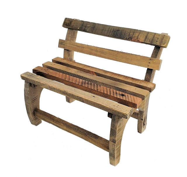 Holz Deko Blumenbank - 32x27x21 cm - Bank aus altem Holz Holzbank Garten Pflanzenständer Blumenständer Pflanzen Bank