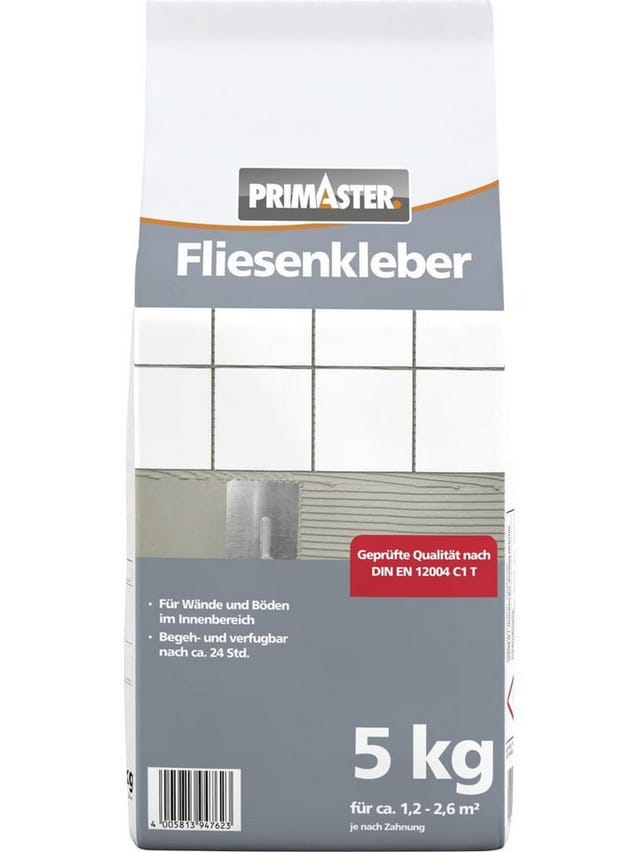 Fliesenkleber 5 kg für Wände und Böden im Innenbereich - Primaster