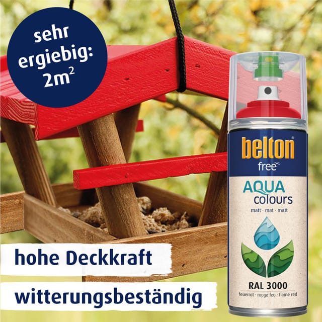 belton free Lackspray AQUAcolours 400 ml feuerrot matt Sprühlacke