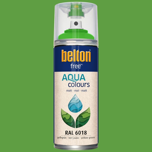 Free Lackspray AQUAcolours 400 ml gelbgrün matt Wasserlack - Belton