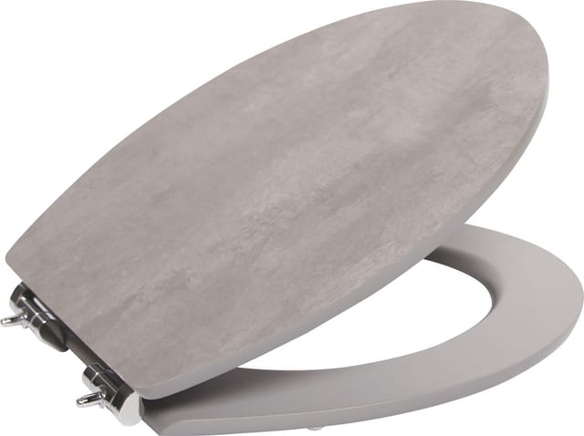 Primaster - Toilettendeckel Betonoptik Dunkelgrau mdf Absenkautomatik wc Sitz