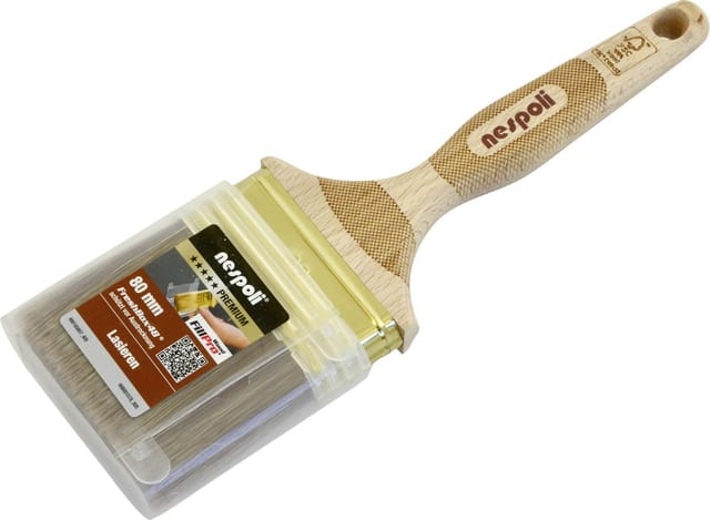 Nespoli FillPro Wood Flachpinsel Lasuren LaserTouch-Griff 8. Stärke, 80 mm Malerpinsel