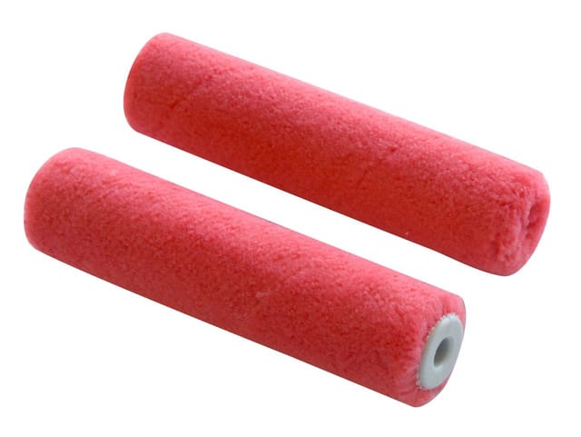 Nespoli - Lackierwalzen RedFibre mit Antihaftbeschichtung 2 Stück, 10 cm, 4 mm Farbroller