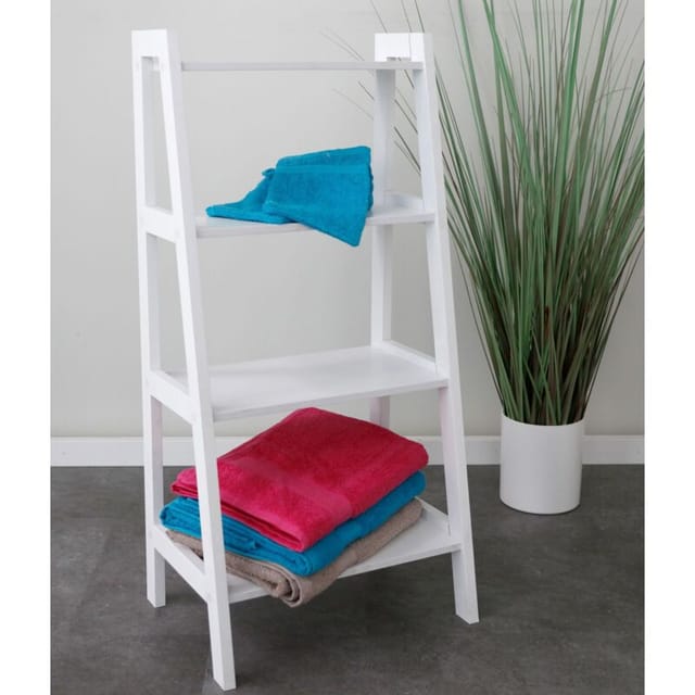 Leiterregal weiß Handtuchregal Badezimmerregal Regal Blumentreppe Blumenständer
