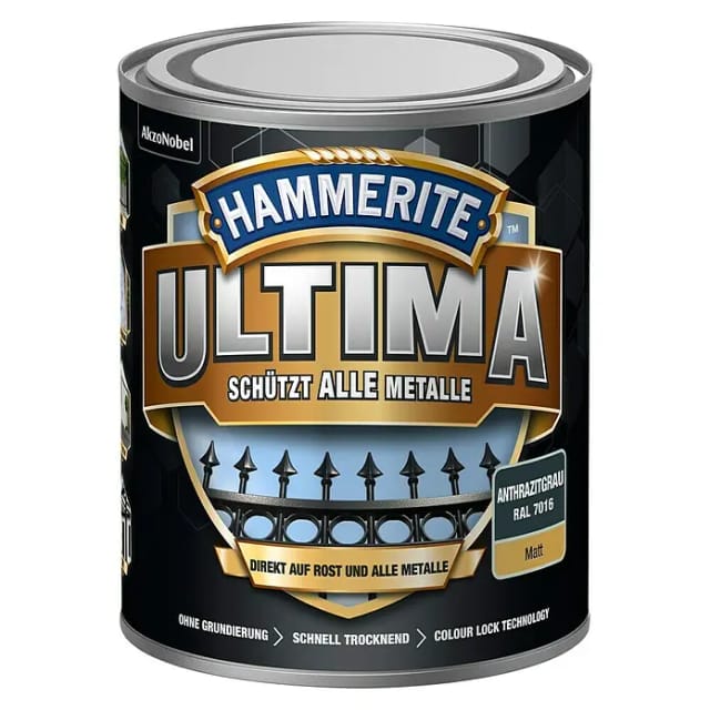 Hammerite - Metallschutz-Lack ultima Anthrazitgrau Matt 750ml - 5379759