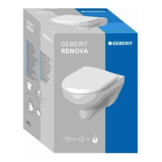 Renova Set Wand-WC Tiefspüler, mit WC-Sitz Tiefe 54cm, Weiß - Geberit
