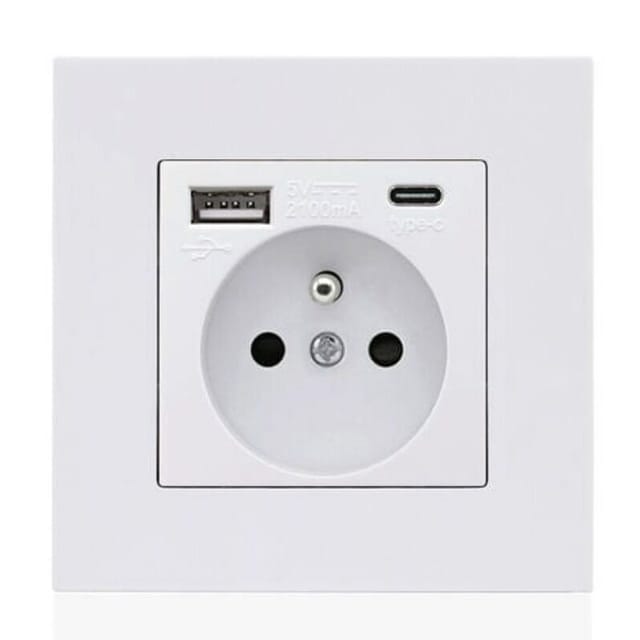Französische Typ-c + Usb 16a Typ 86 Steckdosenleiste, Anzahl Der Steckdosen: 2 Löcher, Name