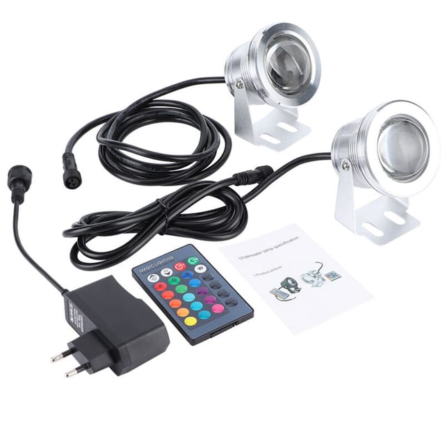 Focos LED sumergibles Eosnow (paquete de 2), RGB 5050, impermeables IP68, iluminación subacuática, foco LED para iluminación de jardín exterior con