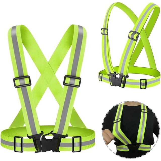 2-teiliges reflektierendes Westen-Set mit verstellbarem Gummibund, hochsichtbare Sicherheitsweste, atmungsaktive Outdoor-Sicherheitsweste, ideal für