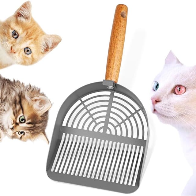 Streuschaufel Aus Metall, Streuschaufel Aus Edelstahl, Streuschaufel Mit Holzgriff Zur Reinigung Von Haustieren (hunden, Katzen)